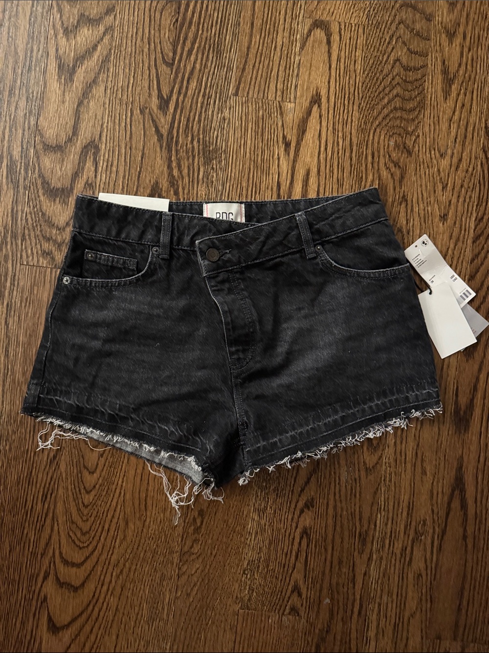 BDG Black Washed Denim Cutoff Shorts